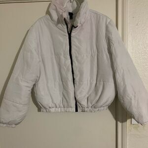 White Women's Puffer Jacket